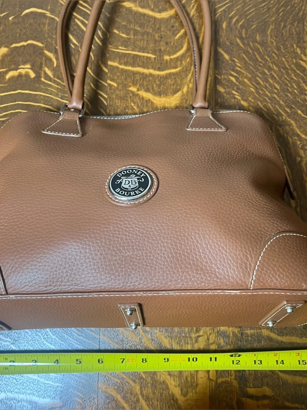 Dooney & Bourke Brown Pebbled Leather Dome Satchel Shoulder Bag NWOT.